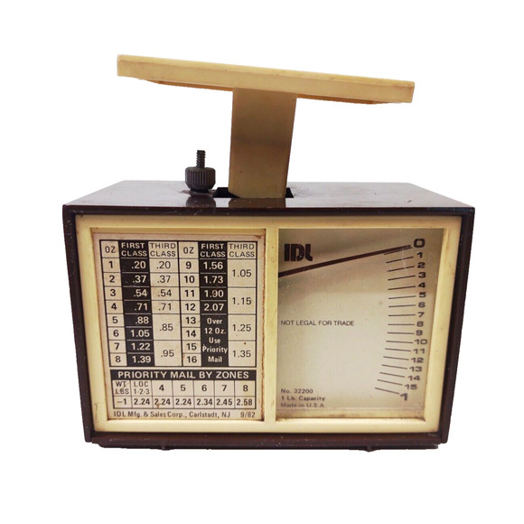 Vintage 1988 IDL Postal Priority Mail Rate Scale No. 32200 Tested 1lb Capacity - Picture 2 of 7
